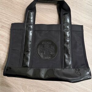 Tory Burch Black Patent Trim Tote